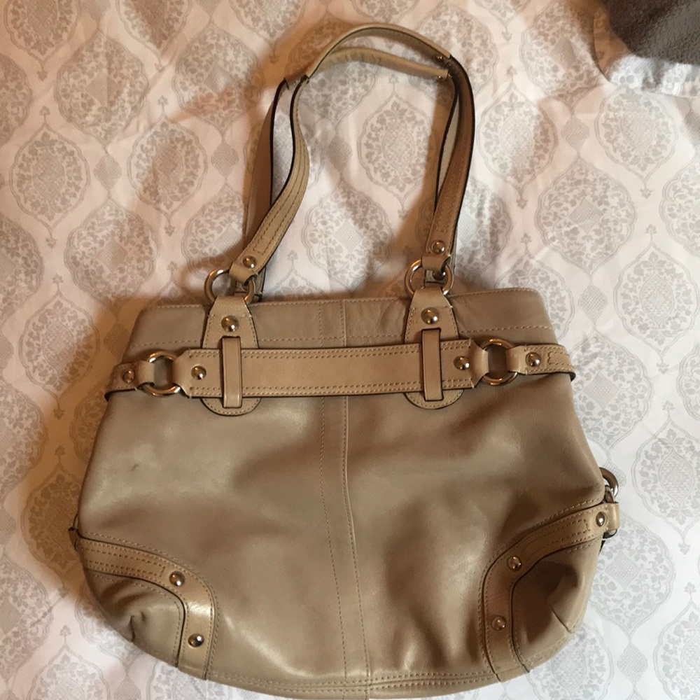 Coach beige satchel bag